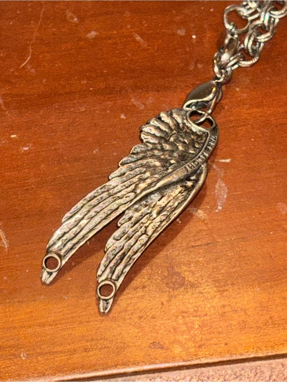 Lenny and Eva Silver-Tone Twin Wing Pendant Necklace
